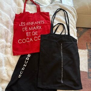 Red and Black Graphic Tote Bag Lot A05
